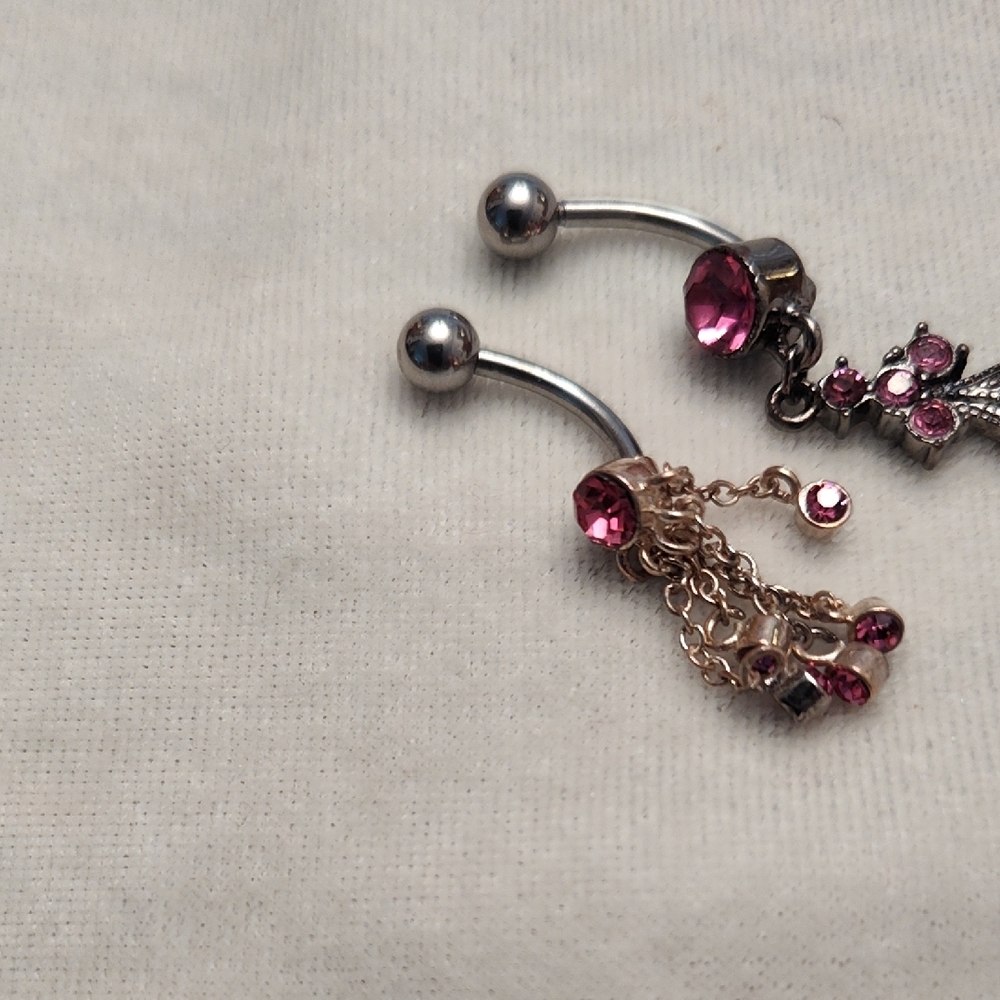 Elegant Pink and Silver Dangle Earrings